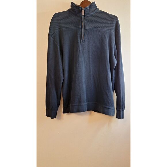 LUSTER SOFT Men's Pima Cotton Pullover Quarter Zip Sweater Large Gorpcore Casual - Picture 1 of 6